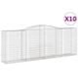 vidaXL Paniers à gabions arqués 10 pcs 400x50x140/160 cm Fer galvanisé