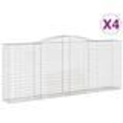 vidaXL Paniers à gabions arqués 4 pcs 400x50x160/180 cm fer galvanisé