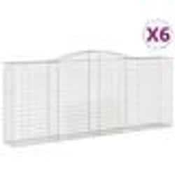 vidaXL Paniers à gabions arqués 6 pcs 400x50x160/180 cm fer galvanisé