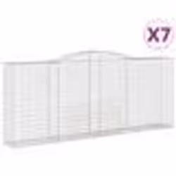 vidaXL Paniers à gabions arqués 7 pcs 400x50x160/180 cm fer galvanisé
