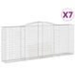 vidaXL Paniers à gabions arqués 7 pcs 400x50x160/180 cm fer galvanisé