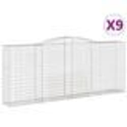 vidaXL Paniers à gabions arqués 9 pcs 400x50x160/180 cm fer galvanisé
