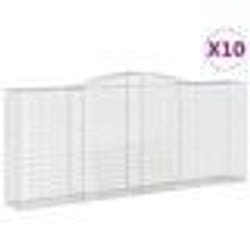 vidaXL Paniers à gabions arqués 10 pcs 400x50x160/180 cm fer galvanisé