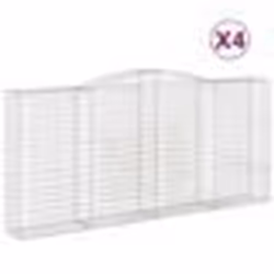 vidaXL Paniers à gabions arqués 4 pcs 400x50x180/200 cm Fer galvanisé