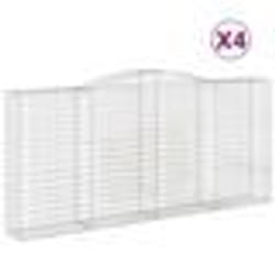 vidaXL Paniers à gabions arqués 4 pcs 400x50x180/200 cm Fer galvanisé
