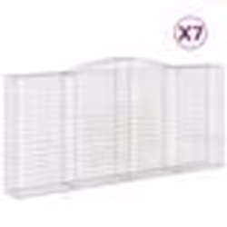 vidaXL Paniers à gabions arqués 7 pcs 400x50x180/200 cm Fer galvanisé