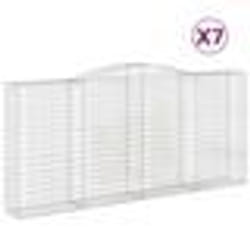 vidaXL Paniers à gabions arqués 7 pcs 400x50x180/200 cm Fer galvanisé