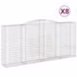 vidaXL Paniers à gabions arqués 8 pcs 400x50x180/200 cm Fer galvanisé