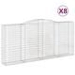 vidaXL Paniers à gabions arqués 8 pcs 400x50x180/200 cm Fer galvanisé