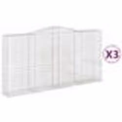 vidaXL Paniers à gabions arqués 3 pcs 400x50x200/220 cm Fer galvanisé