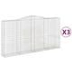 vidaXL Paniers à gabions arqués 3 pcs 400x50x200/220 cm Fer galvanisé