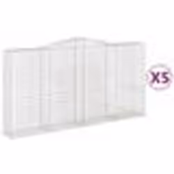 vidaXL Paniers à gabions arqués 5 pcs 400x50x200/220 cm Fer galvanisé