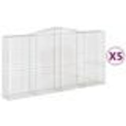 vidaXL Paniers à gabions arqués 5 pcs 400x50x200/220 cm Fer galvanisé