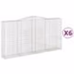 vidaXL Paniers à gabions arqués 6 pcs 400x50x200/220 cm Fer galvanisé