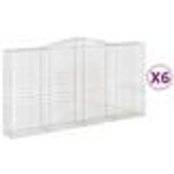 vidaXL Paniers à gabions arqués 6 pcs 400x50x200/220 cm Fer galvanisé