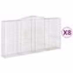vidaXL Paniers à gabions arqués 8 pcs 400x50x200/220 cm Fer galvanisé