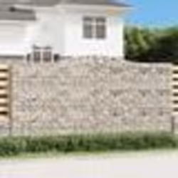 vidaXL Paniers à gabions arqués 15 pcs 400x50x200/220 cm Fer galvanisé