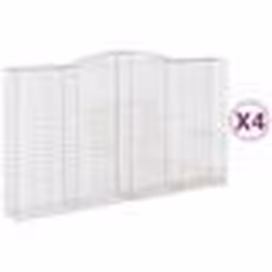 vidaXL Paniers à gabions arqués 4 pcs 400x50x220/240 cm Fer galvanisé