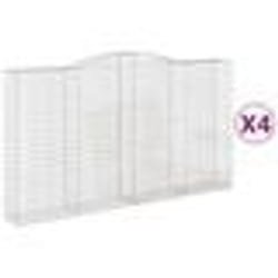 vidaXL Paniers à gabions arqués 4 pcs 400x50x220/240 cm Fer galvanisé