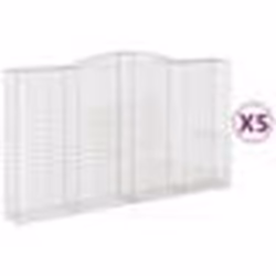 vidaXL Paniers à gabions arqués 5 pcs 400x50x220/240 cm Fer galvanisé