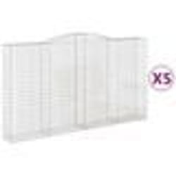 vidaXL Paniers à gabions arqués 5 pcs 400x50x220/240 cm Fer galvanisé