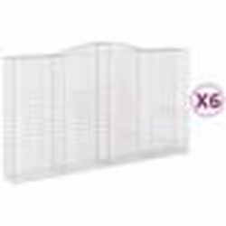 vidaXL Paniers à gabions arqués 6 pcs 400x50x220/240 cm Fer galvanisé