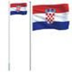 vidaXL Drapeau de la Croatie et mât 6,23 m Aluminium