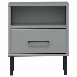 VidaXL 350971 Table de nuit et table de chevet Gris - Vue supplémentaire 4