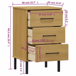 VidaXL 350976 Table de nuit et table de chevet Marron - Vue supplémentaire 8