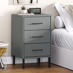 VidaXL 350977 Table de nuit et table de chevet Gris - Vue supplémentaire 2