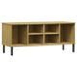 vidaXL Étagère à chaussures pieds en métal Brun 106x35x45 cm Bois OSLO