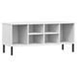vidaXL Étagère à chaussures pieds en métal Blanc 106x35x45cm Bois OSLO