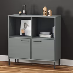 VidaXL 351016, Gris, Métal, Bois, Bois de pin, 900 mm, 350 mm