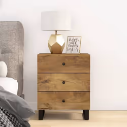 vidaXL Table de chevet 50x33x62 cm Bois de manguier et d'ingénierie