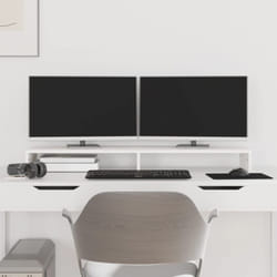 Vidaxl - Support de moniteur Blanc 100x27x10 cm Bois de pin solide