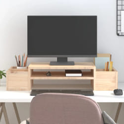 vidaXL Support pour moniteur 70x27,5x15 cm Bois de pin solide