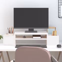 Ce support pour moniteur classique en bois au design minimaliste apporte une belle touche à votre espace de vie actuel. Bois  ...