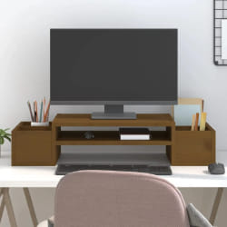 vidaXL Support de moniteur Marron miel 70x27,5x15cm Bois de pin solide
