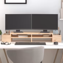Ce support pour moniteur classique en bois au design minimaliste apporte une belle touche à votre espace de vie actuel. Bois  ...