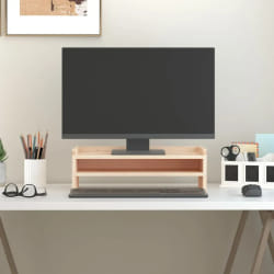 vidaXL Support pour moniteur 50x24x16 cm Bois de pin solide