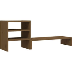 vidaXL Support de moniteur Marron miel 81x20x30 cm Bois de pin solide