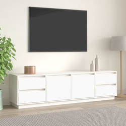 vidaXL Meuble TV Blanc 176x37x47,5 cm Bois de pin massif