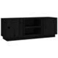 vidaXL Meuble TV Noir 110x35x40,5 cm Bois de pin massif