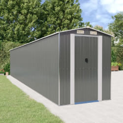 vidaXL Abri de jardin Gris clair 192x1021x223 cm Acier galvanisé