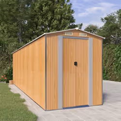 vidaXL Abri de jardin Marron clair 192x689x223 cm Acier galvanisé