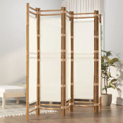 Vidaxl - Cloison de séparation pliante 5 panneaux 200 cm Bambou et toile