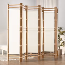vidaXL Cloison de séparation pliante 6 panneaux 240 cm Bambou et toile