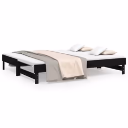 VidaXL 823378, lit sofa, Noir, Bois de pin, 2025 mm, 1045 mm, 335 mm
