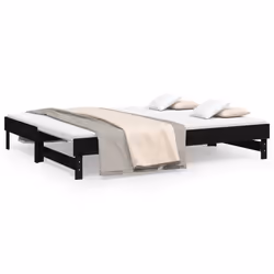 VidaXL 823383, lit sofa, Noir, Bois de pin, 2025 mm, 950 mm, 335 mm