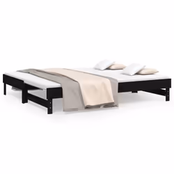 VidaXL 823388, lit sofa, Noir, Bois de pin, 2025 mm, 845 mm, 335 mm
